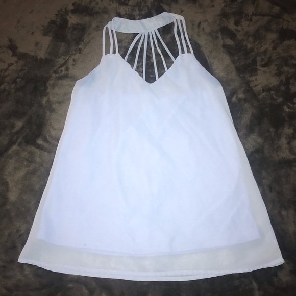Blue strapped tank top - Picture 1 of 5